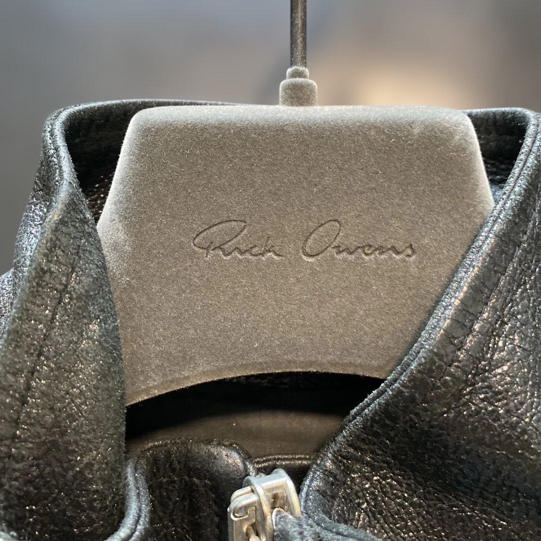 Rick Owens ブラックレザーライダースジャケット