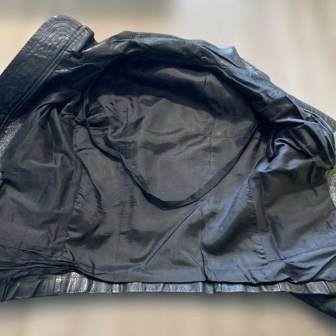 Rick Owens ブラックレザーライダースジャケット