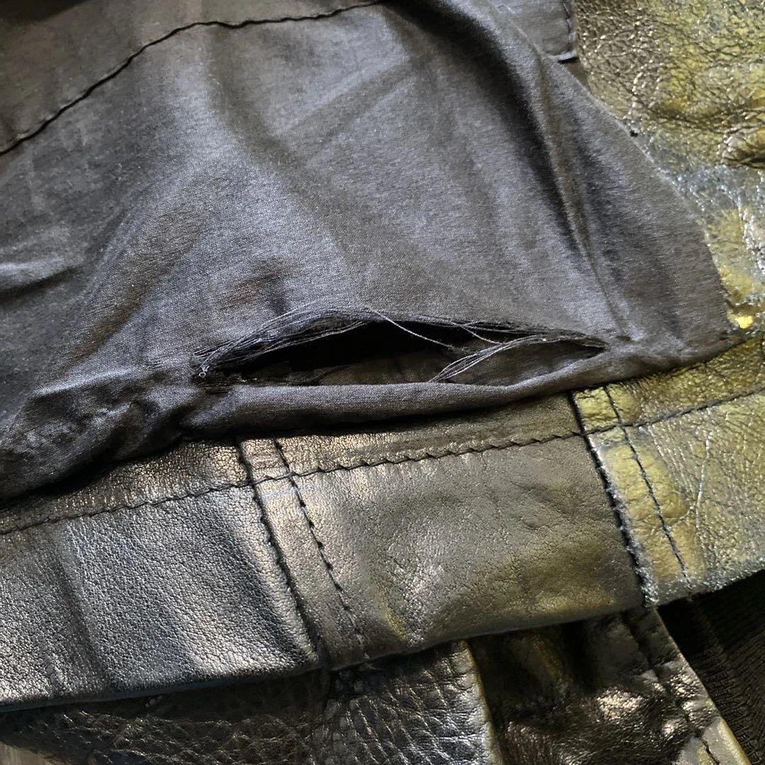 Rick Owens ブラックレザーライダースジャケット