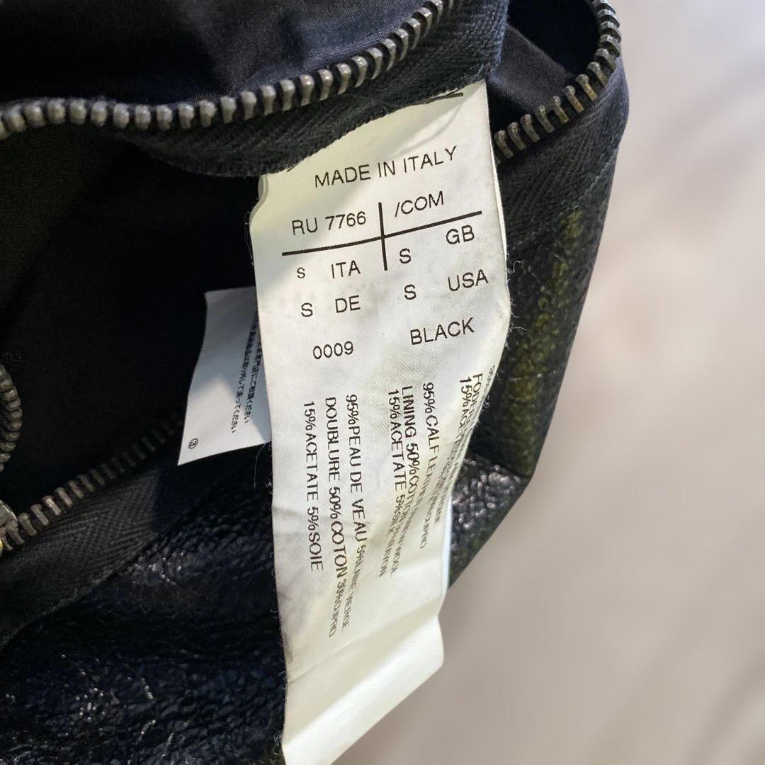 Rick Owens ブラックレザーライダースジャケット