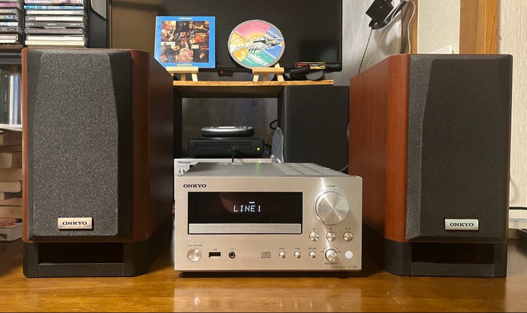 ONKYO CDレシーバーCR-555 スピーカー D-55EX リモコン付き