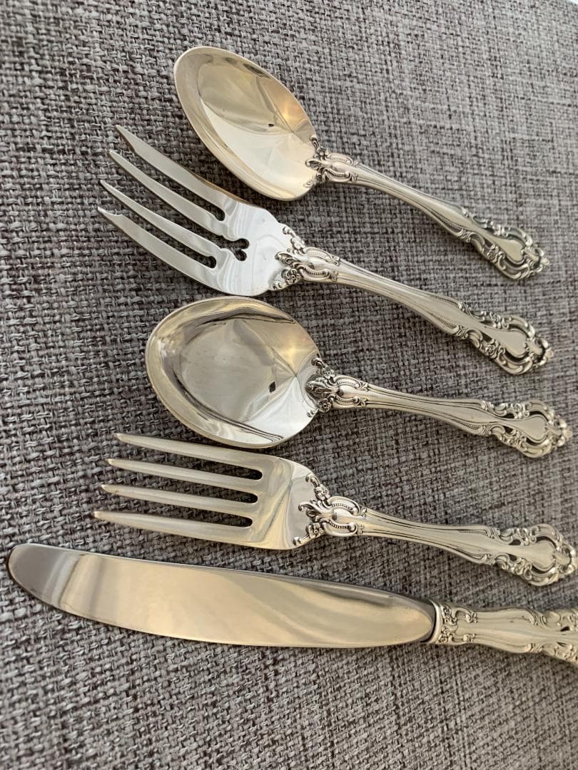 ALVIN　純銀 スターリングシルバー製カトラリー　5セット計25本　1315g