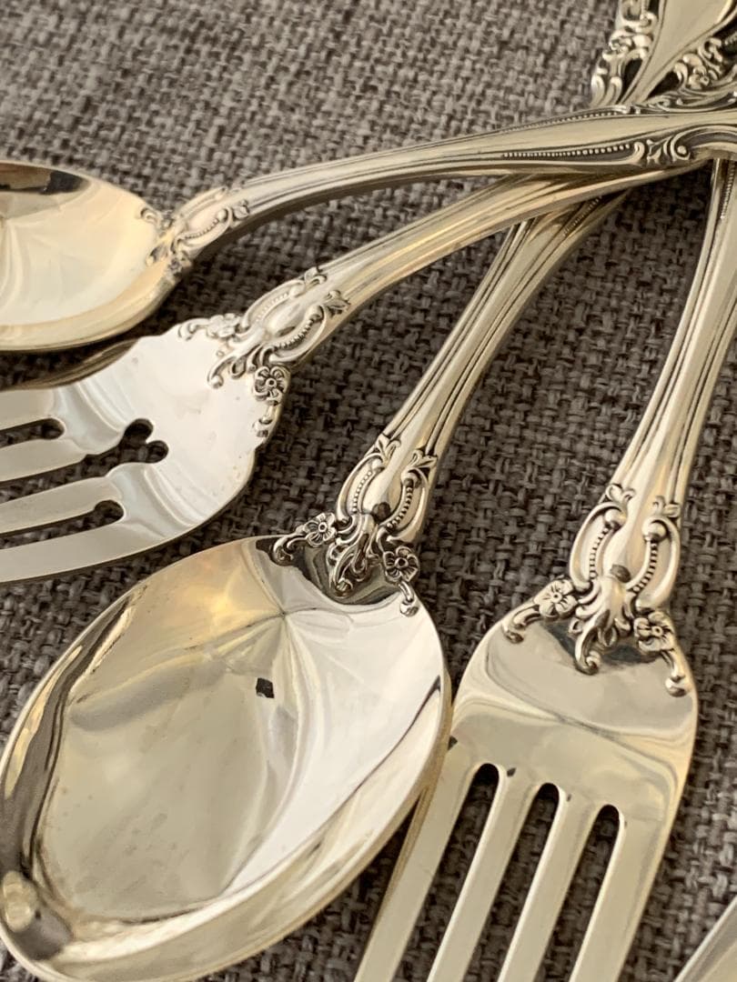 ALVIN　純銀 スターリングシルバー製カトラリー　5セット計25本　1315g