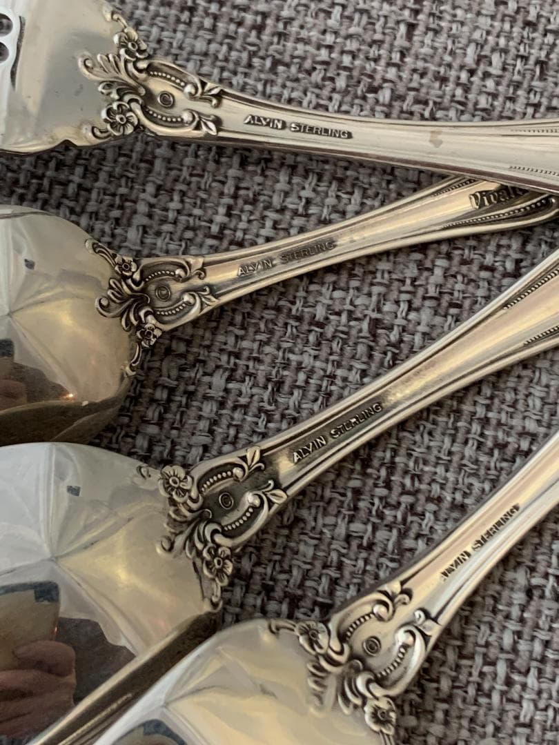 ALVIN　純銀 スターリングシルバー製カトラリー　5セット計25本　1315g