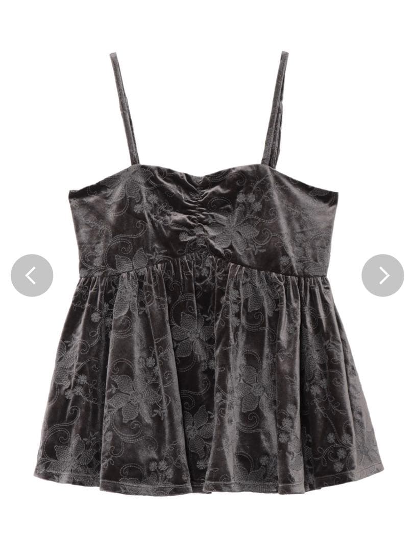 【みかん】ungrid ベロア刺繍デザインキャミ