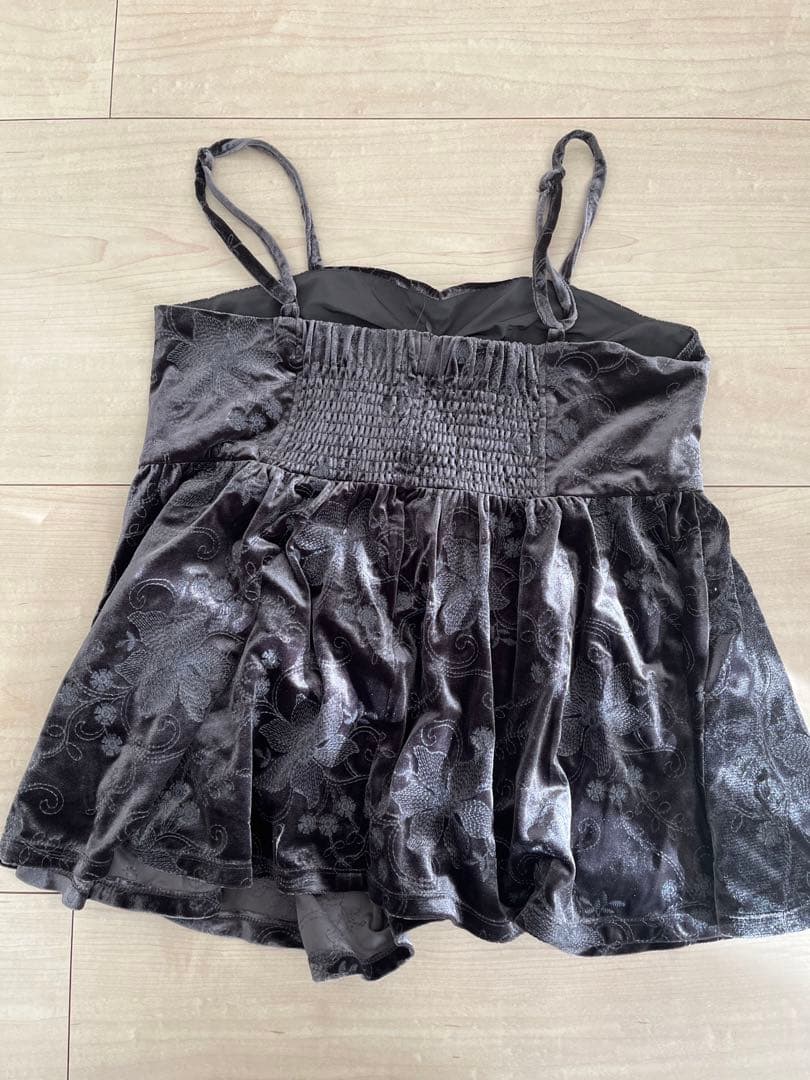 【みかん】ungrid ベロア刺繍デザインキャミ