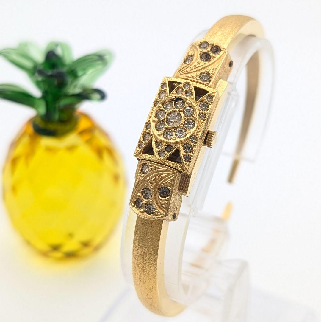 【稼働/希少】 chandler クォーツ腕時計 バングルウォッチ レディース