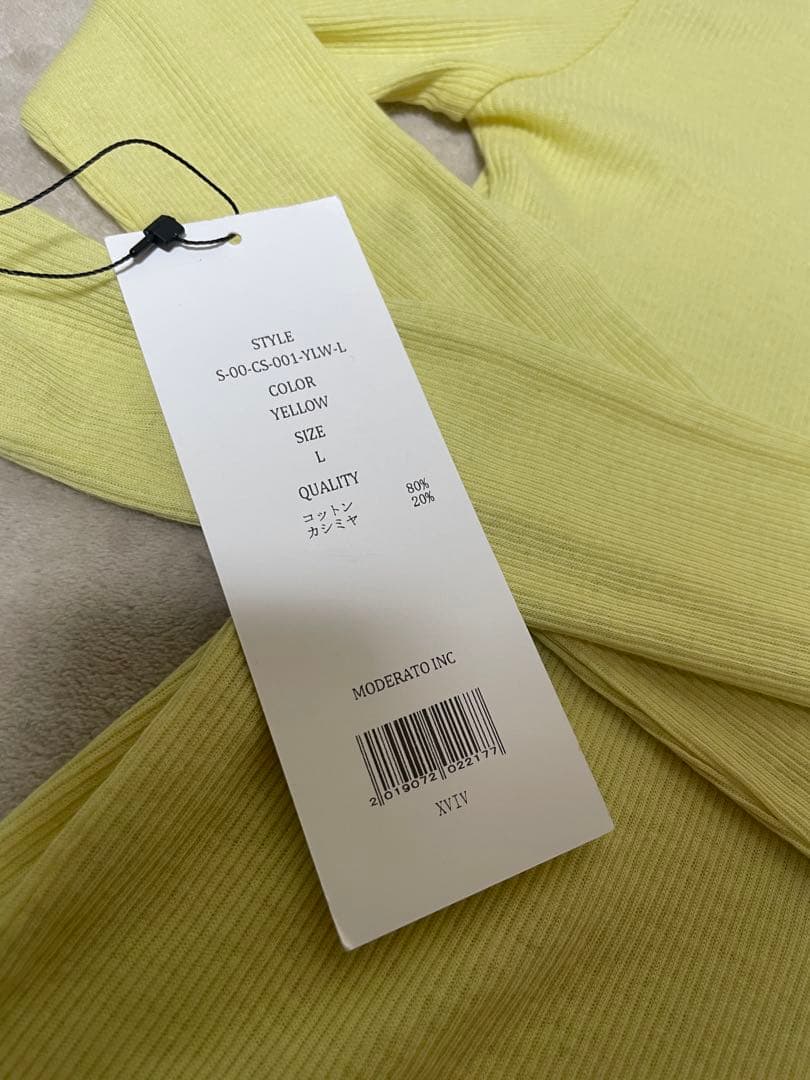 ソージュ　soeju カシミヤ混タートルネックカットソー　イエロー　L