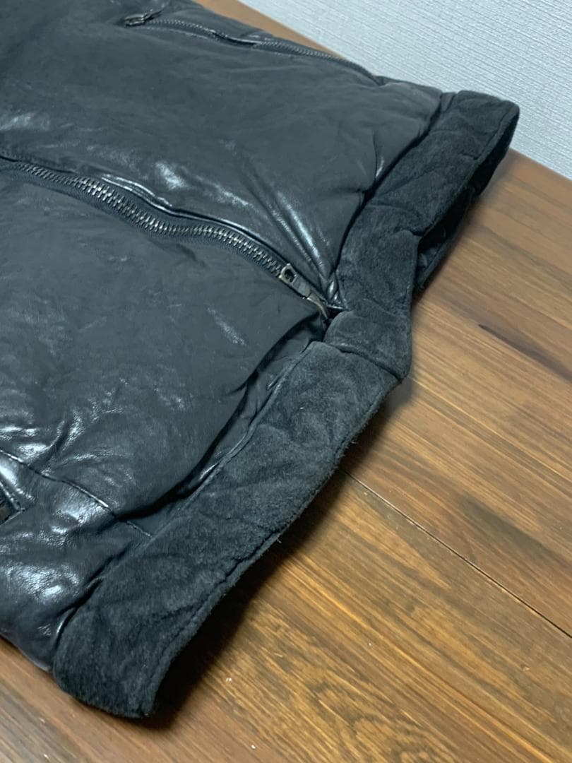 [BACKLASH] 製品加工 オールレザーダウンジャケット XXS程度 本革
