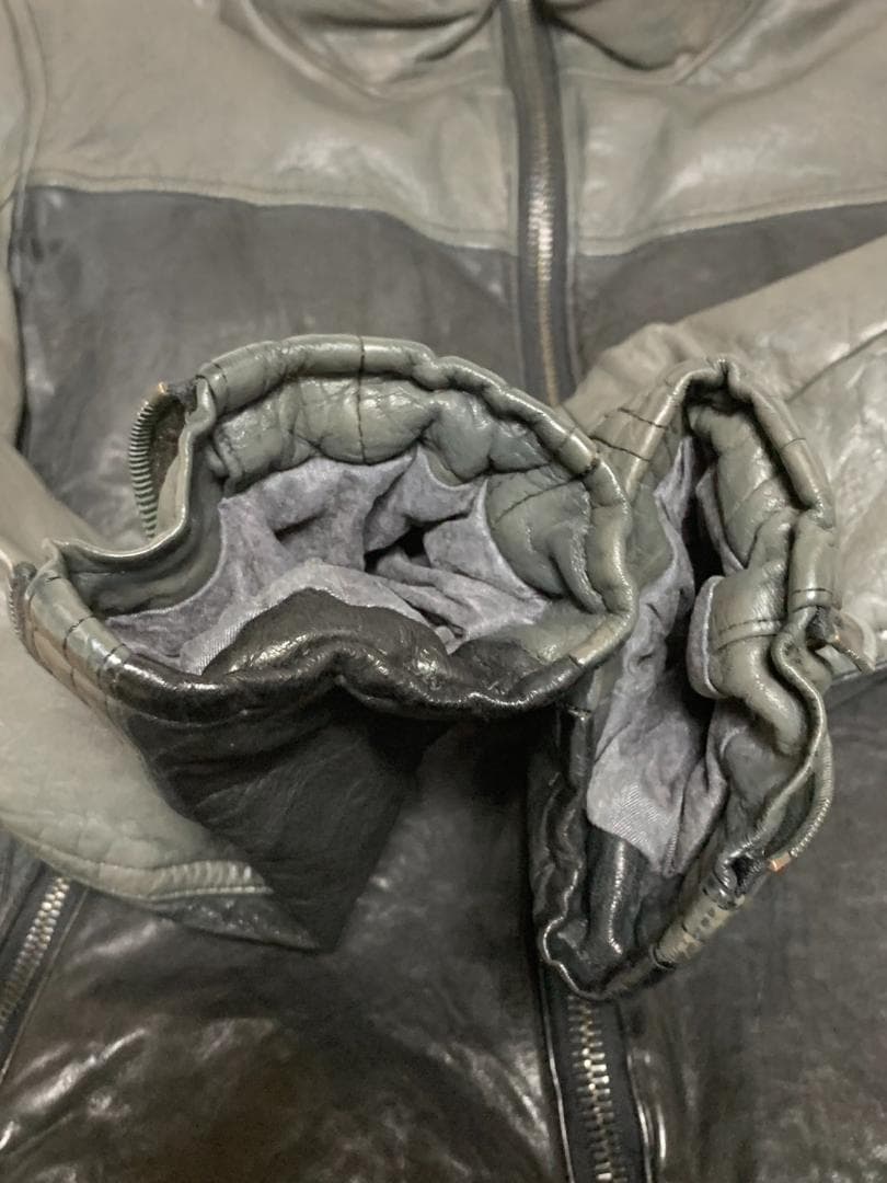 [BACKLASH] 製品加工 オールレザーダウンジャケット XXS程度 本革