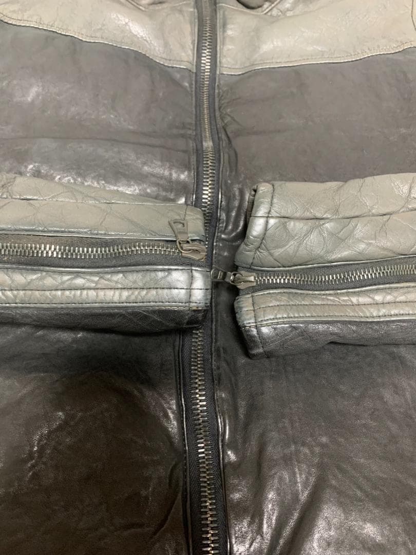 [BACKLASH] 製品加工 オールレザーダウンジャケット XXS程度 本革