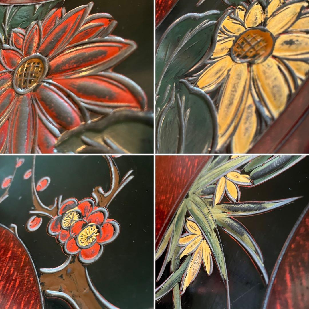 鎌倉彫 座卓 ちゃぶ台 テーブル インテリア アンティーク 昭和レトロ