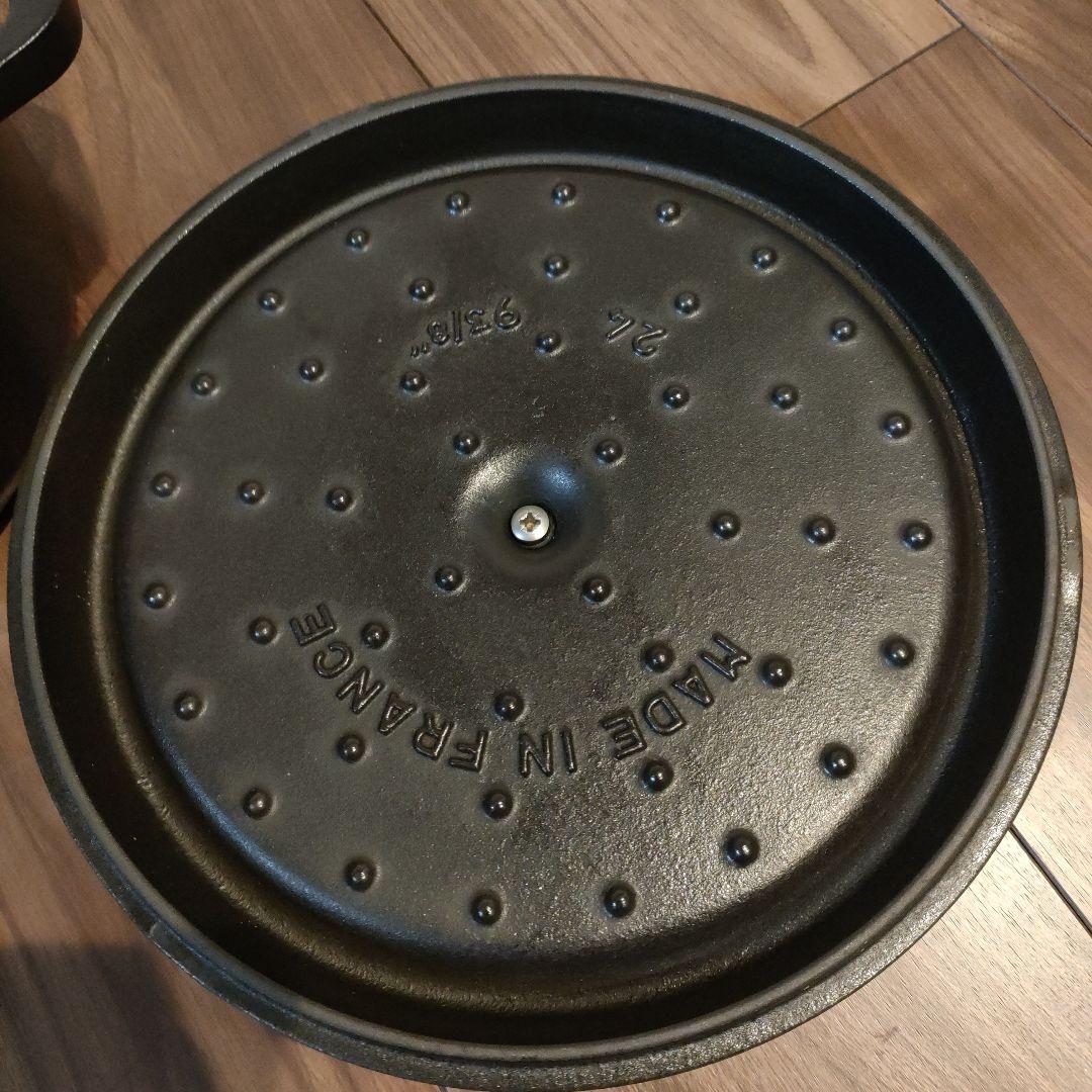 STAUB Staub ストウブ ココットラウンド 24センチ黒 約24cm