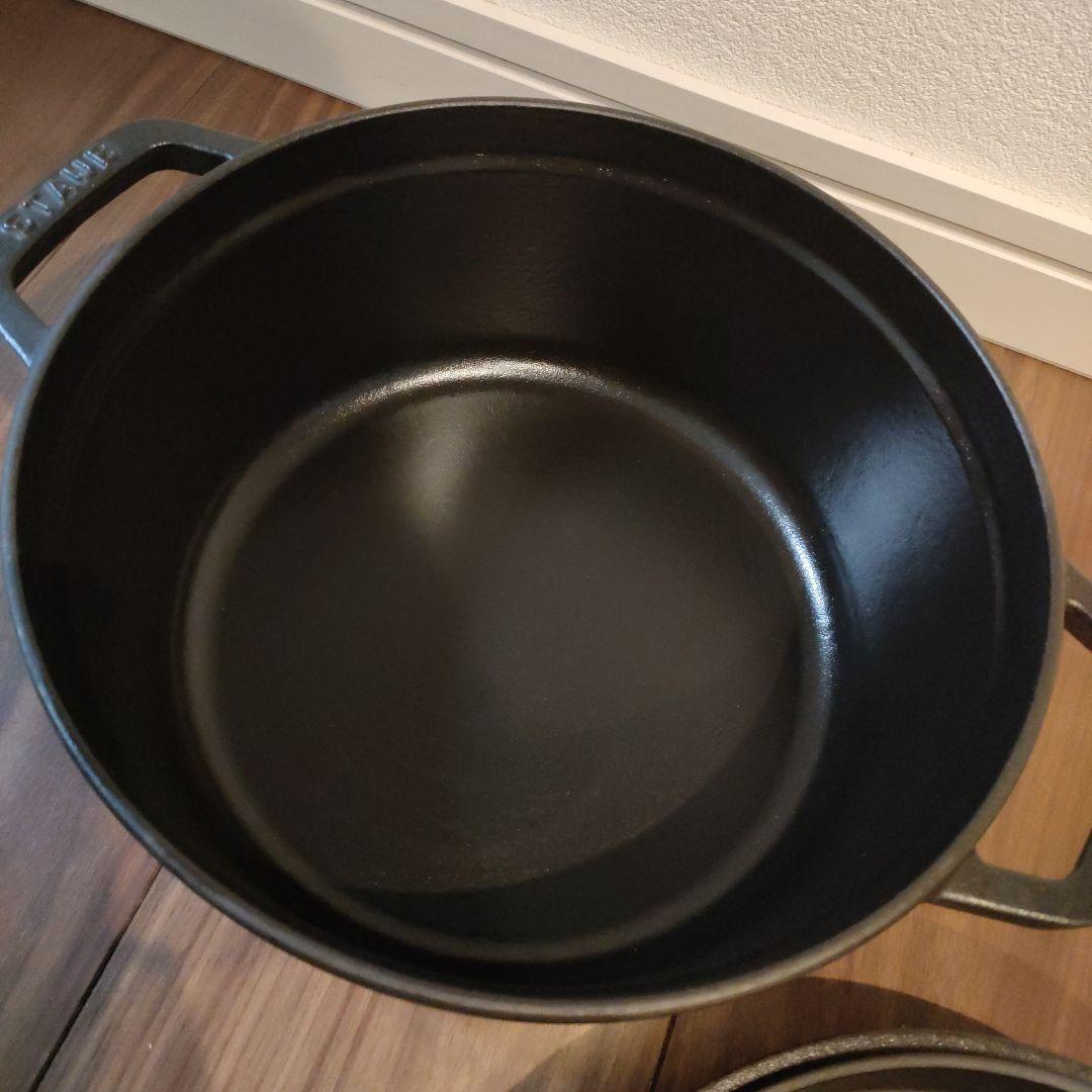 STAUB Staub ストウブ ココットラウンド 24センチ黒 約24cm