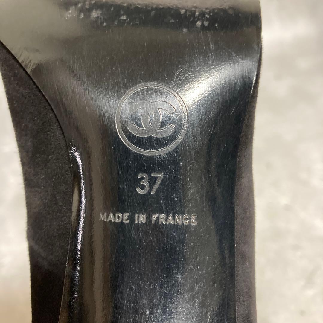 美品　シャネル　CHANEL （37） ダブルストラップ　パンプス　スウェード