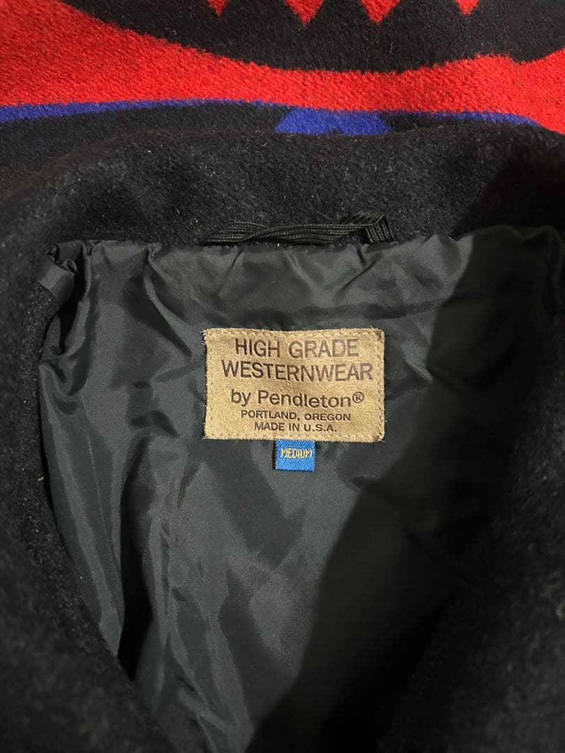 70s 80s USA製 ペンドルトン ネイティブ ジャケット ブラック 美品
