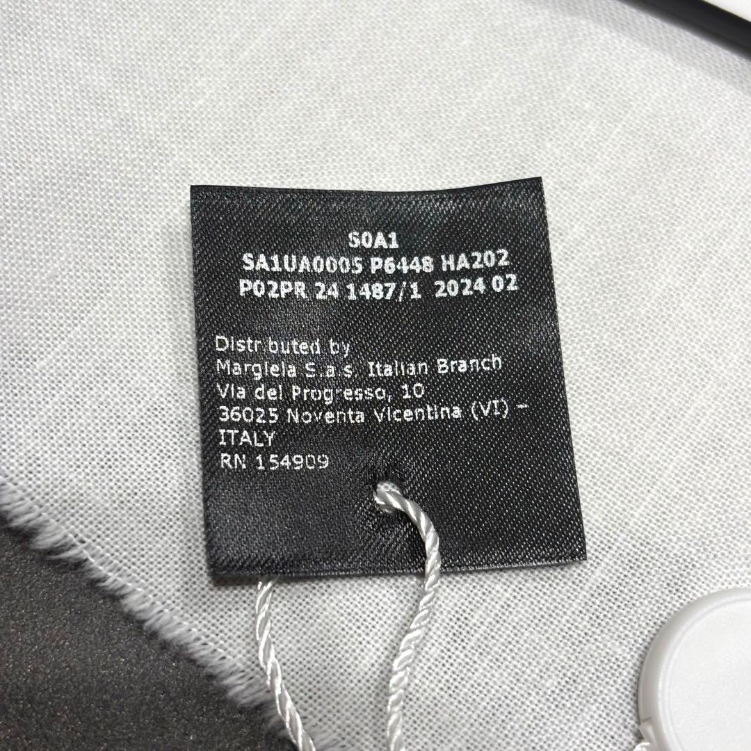 未使用品 メゾンマルジェラ キーリング ホワイト ロゴ 4ステッチ レザー