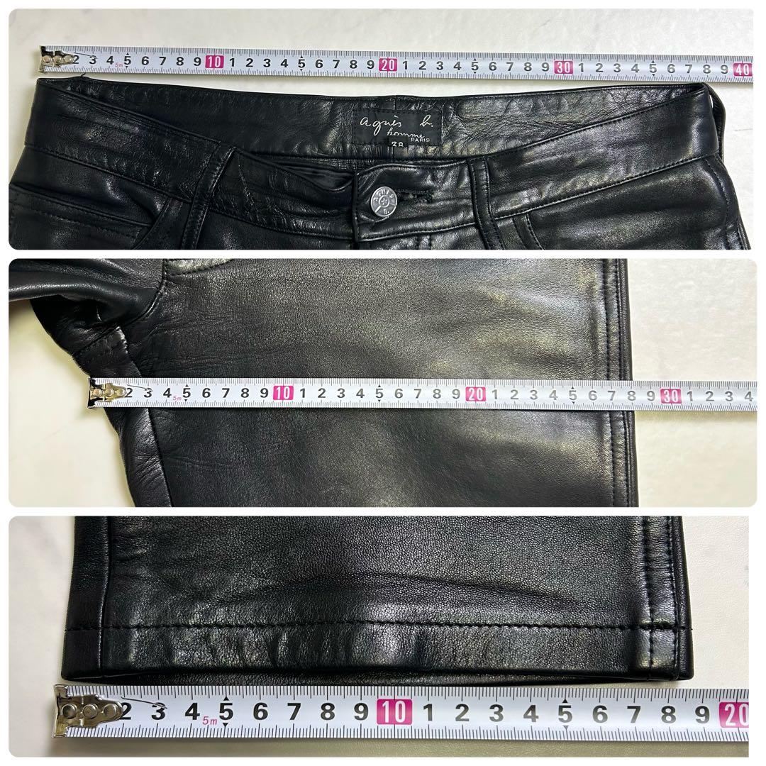 【90s】フランス製 アニエスベーオム レザーパンツ 38 羊革 サンライズ期