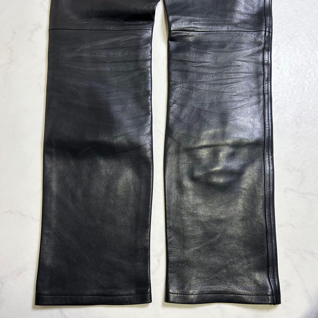 【90s】フランス製 アニエスベーオム レザーパンツ 38 羊革 サンライズ期