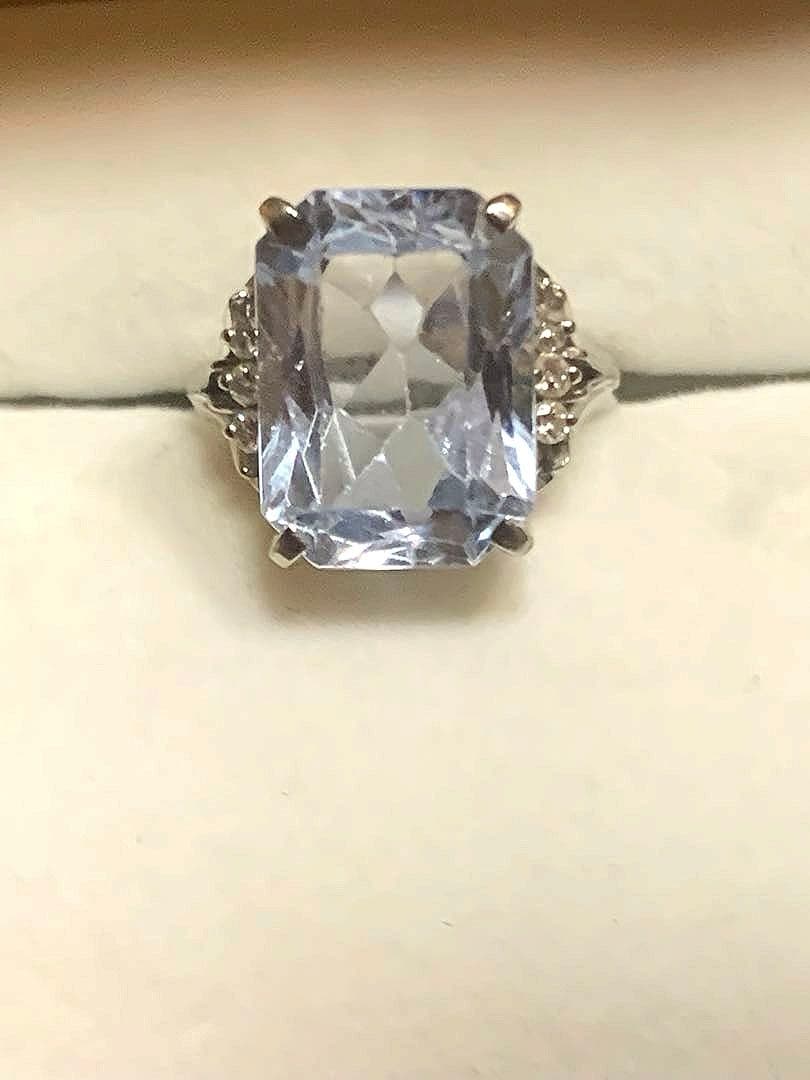 アクセサリー PT Aquamarine Ring + Diamonds