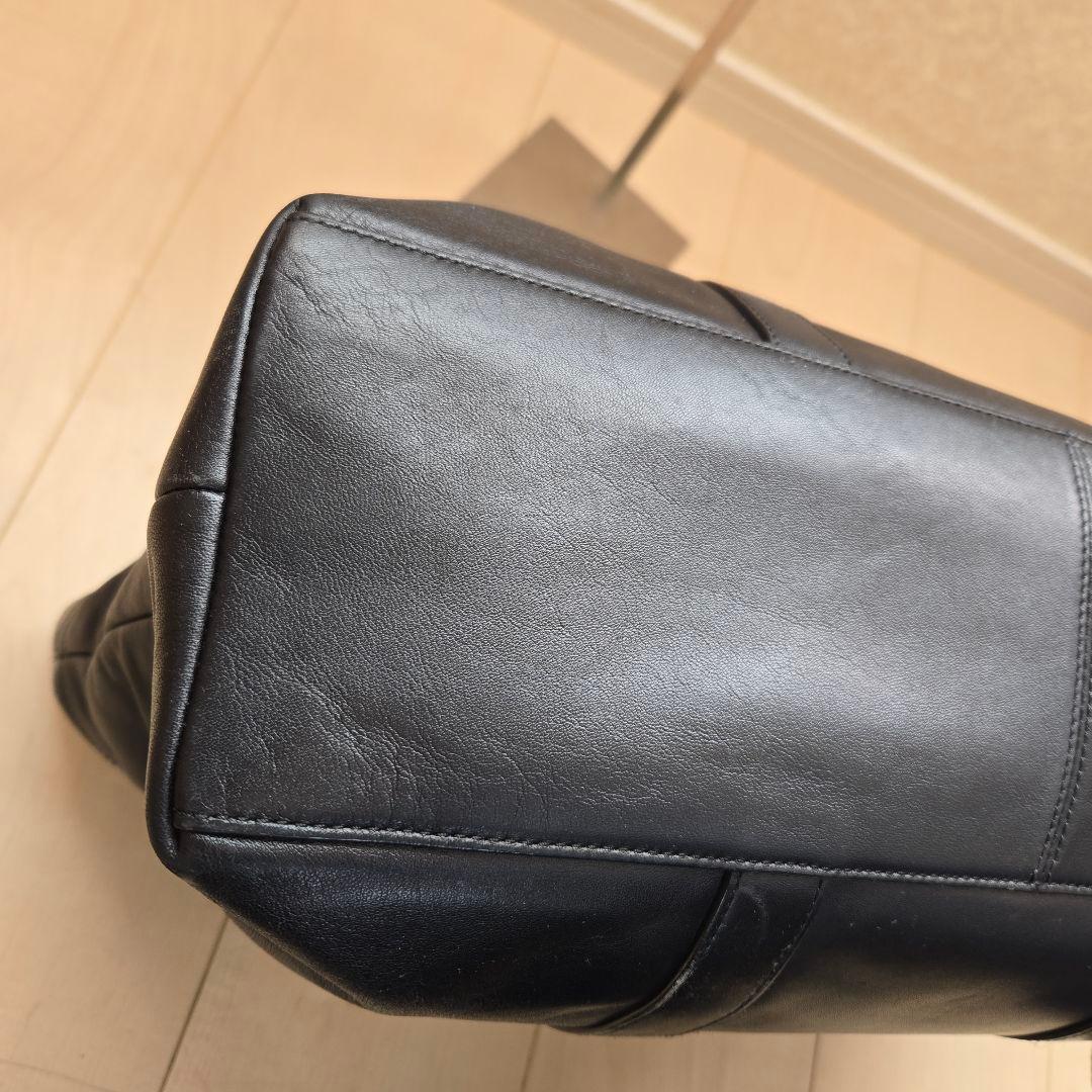 【大容量】コーチ ビジネスバッグ トートバッグ メンズ ブラック オールレザー