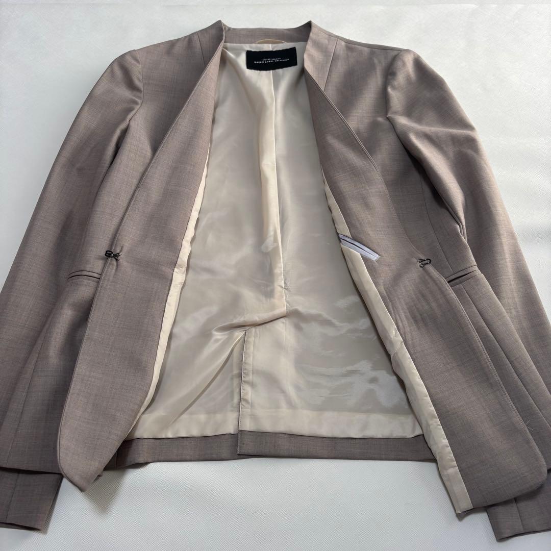 green label relaxing カチリラセットアップスーツ ノーカラー