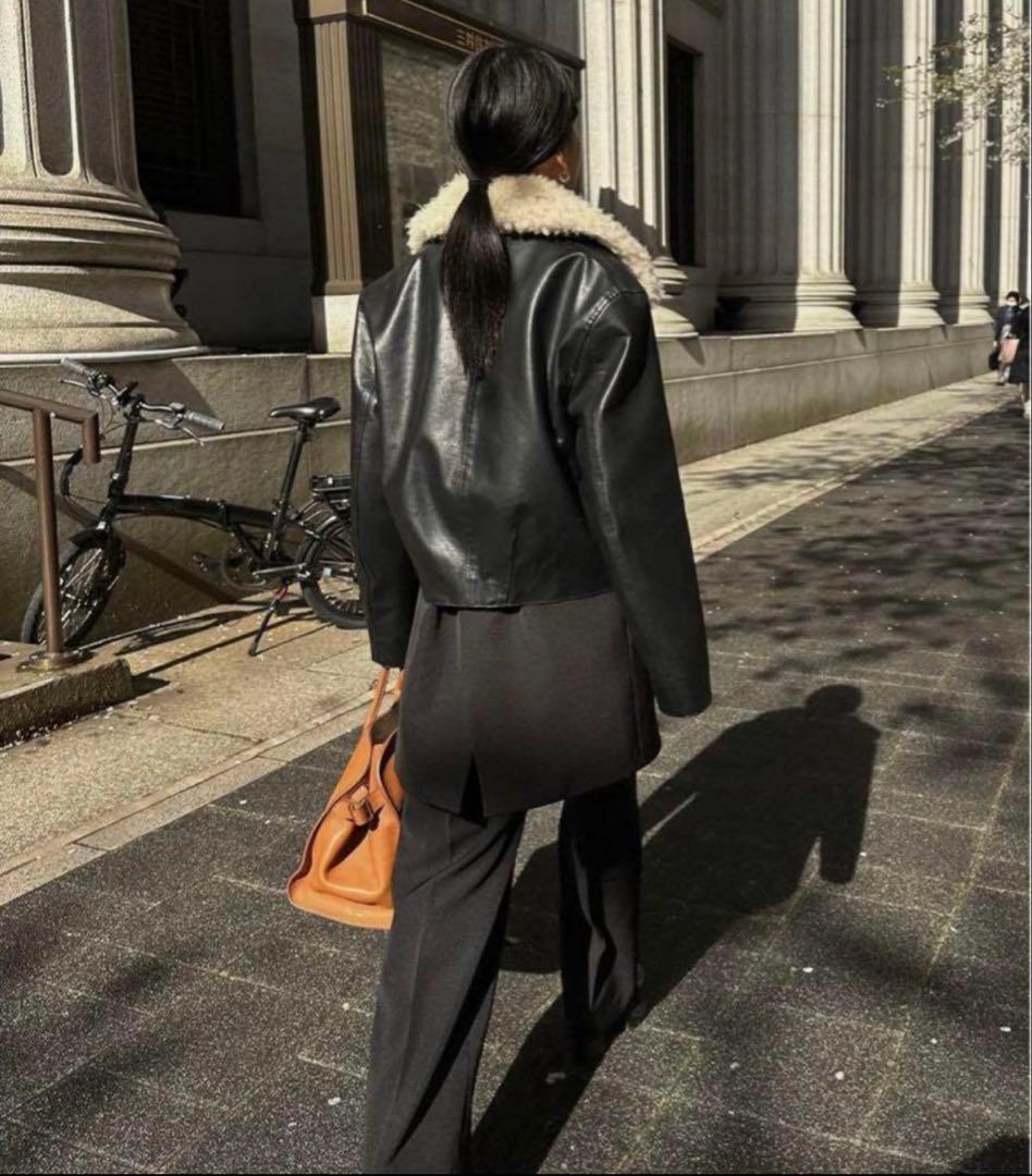 AMERI VINTAGE☆COMPACT FAKELEATHER JACKET