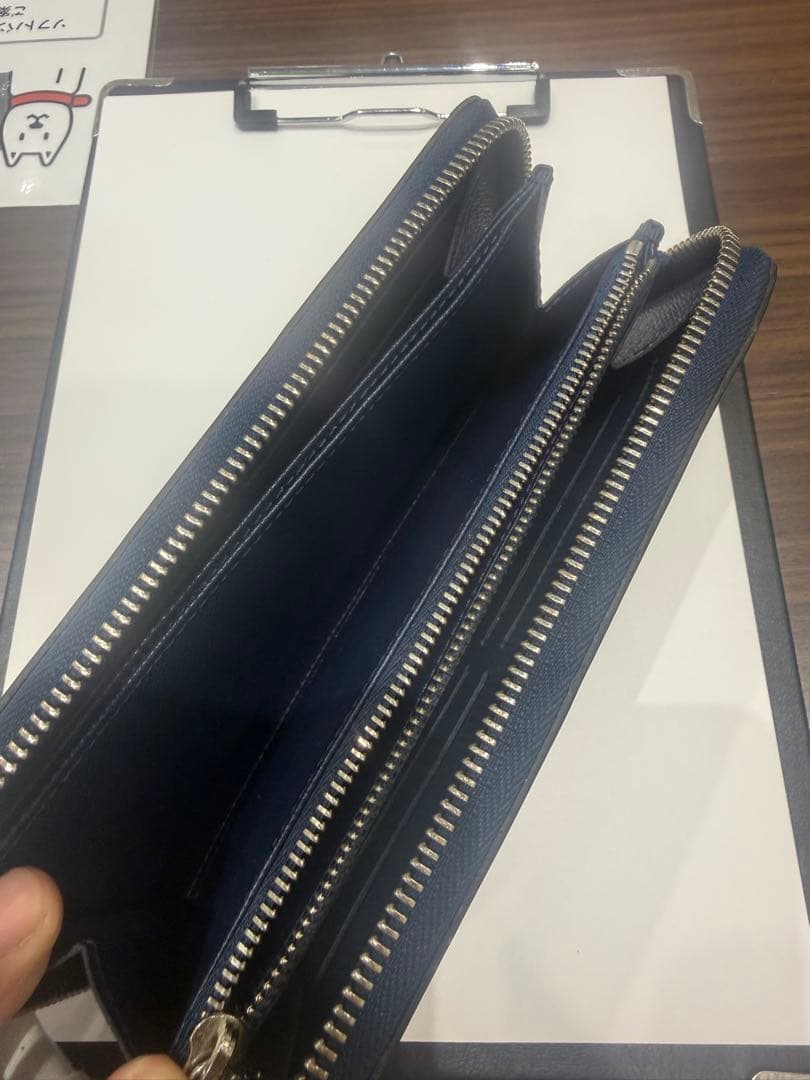 エピレザー ネイビー 長財布