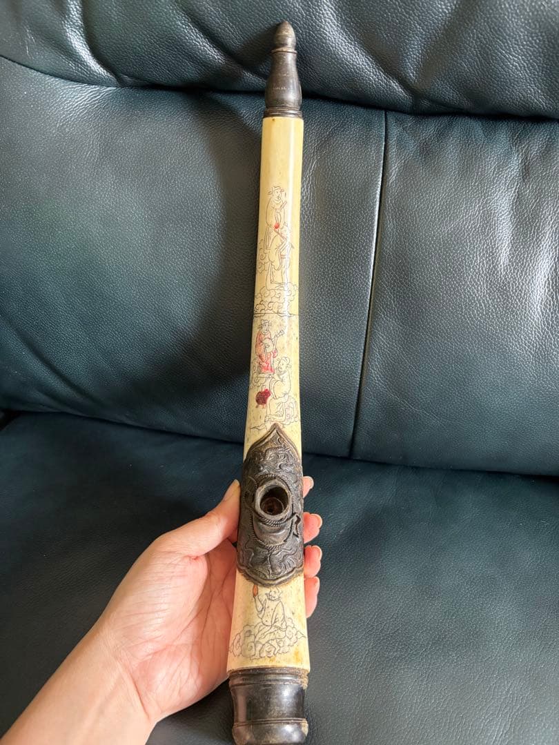 アンティーク 阿片 煙管 アヘンパイプ 煙管筒 中国骨董 中国古玩 古美術