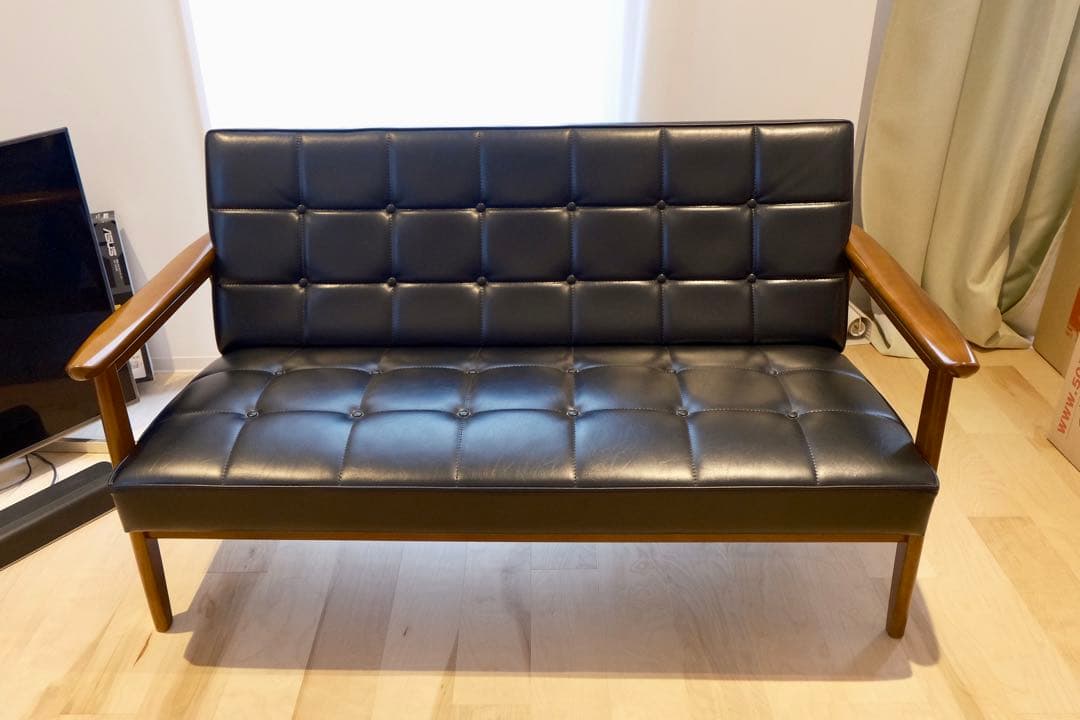 カリモク60 Kチェア2シーター　ブラック