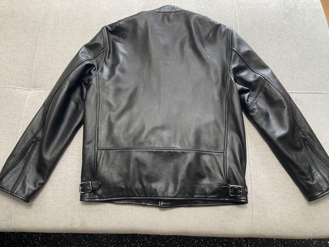 AVIREX シープレザーシングルライダースジャケット XL ブラック