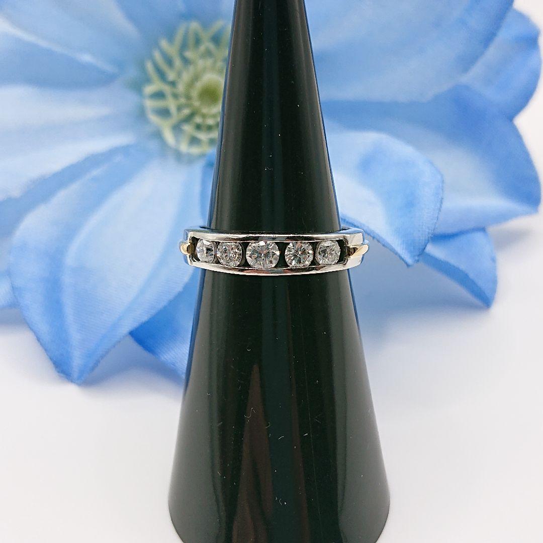 ＊紫水＊様 5粒コンビデザイン天然ダイヤモンドリング プラチナ900/K18