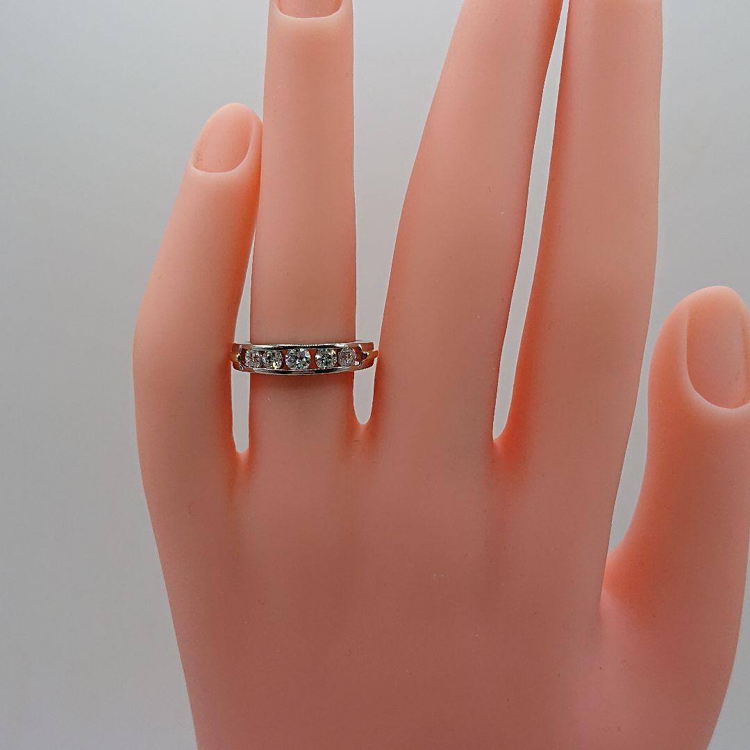 ＊紫水＊様 5粒コンビデザイン天然ダイヤモンドリング プラチナ900/K18