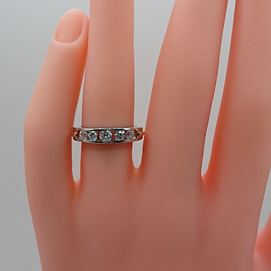 ＊紫水＊様 5粒コンビデザイン天然ダイヤモンドリング プラチナ900/K18