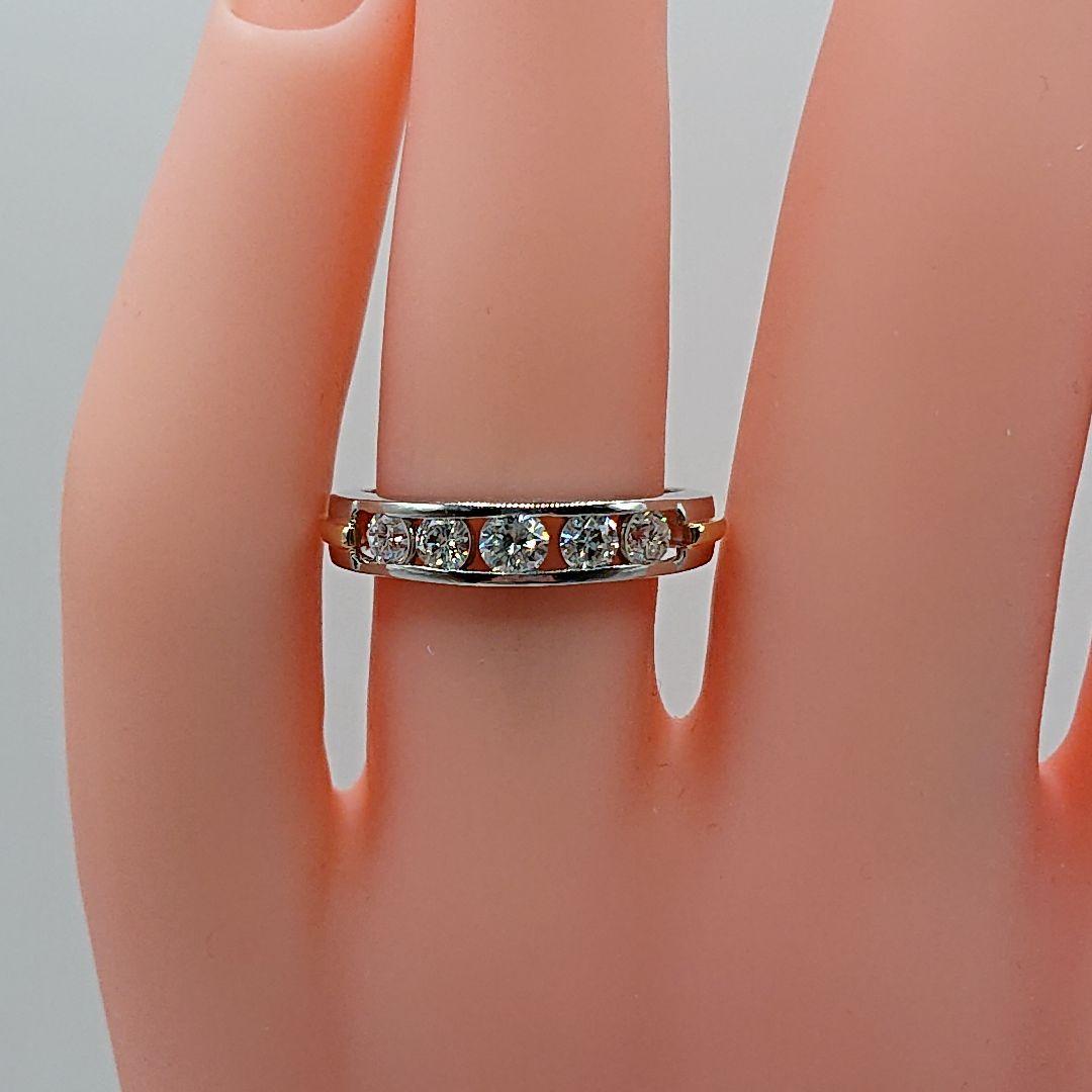 ＊紫水＊様 5粒コンビデザイン天然ダイヤモンドリング プラチナ900/K18