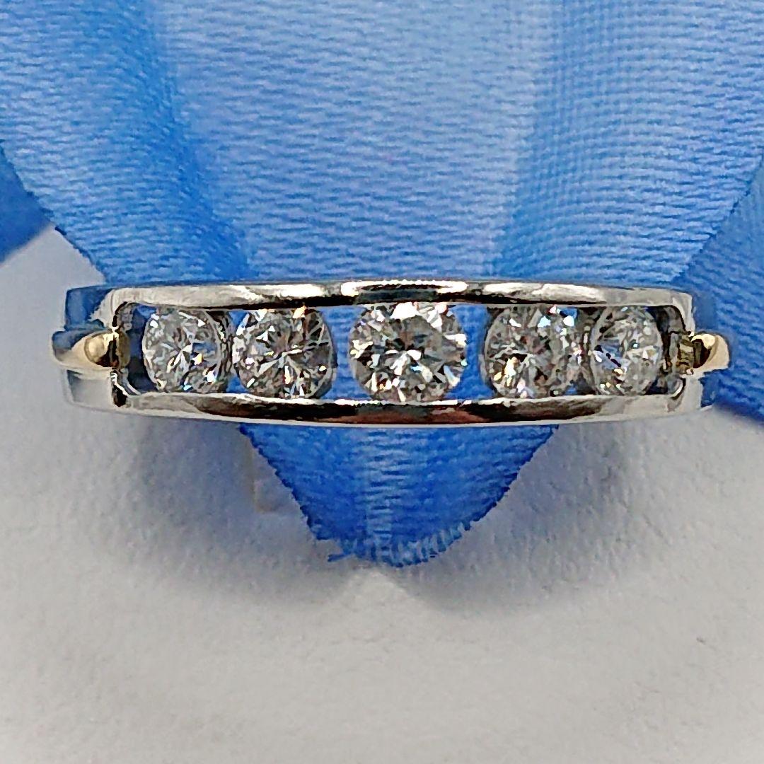 ＊紫水＊様 5粒コンビデザイン天然ダイヤモンドリング プラチナ900/K18