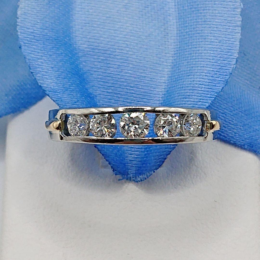 ＊紫水＊様 5粒コンビデザイン天然ダイヤモンドリング プラチナ900/K18