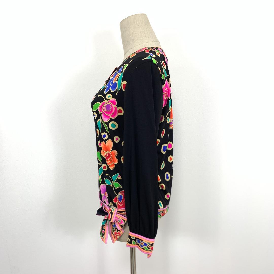 LA7981 LEONARD レオナール カンカン素材 総柄 長袖ブラウス ９