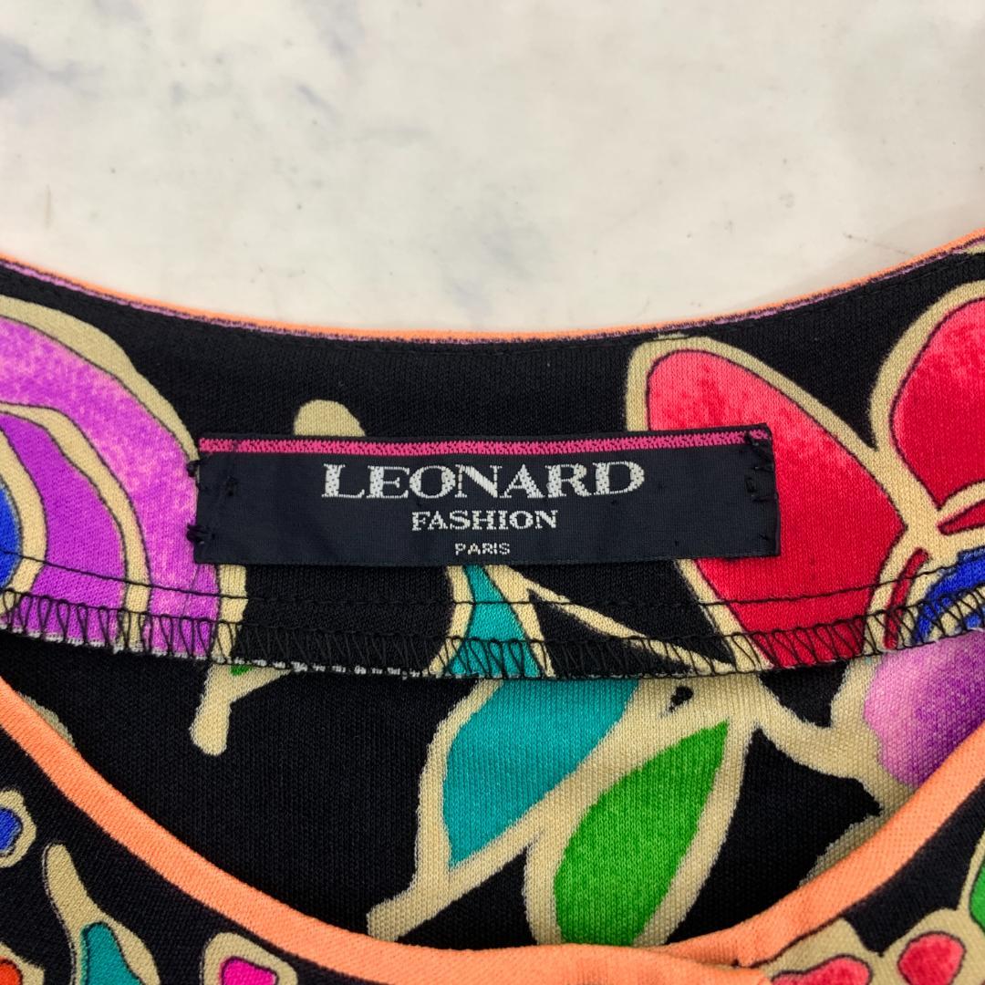 LA7981 LEONARD レオナール カンカン素材 総柄 長袖ブラウス ９