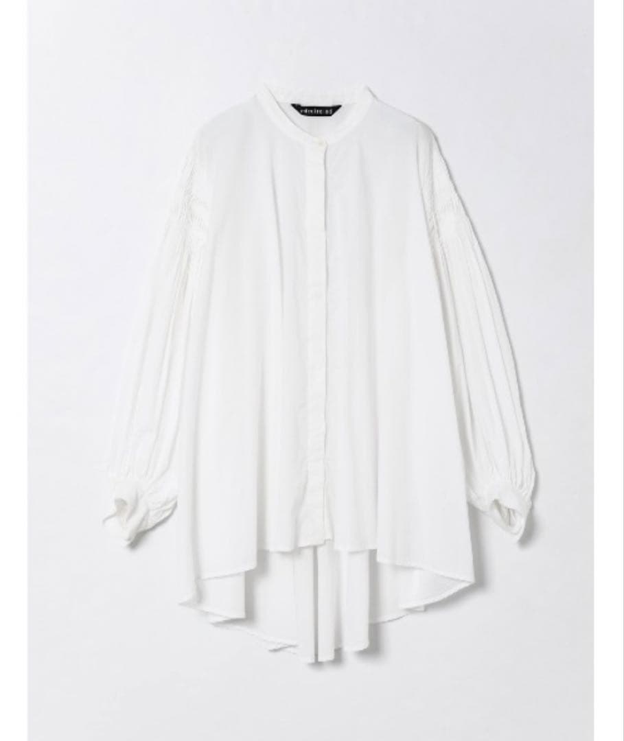 mizuiro ind ピンタックパフスリーブシャツ オフホワイト