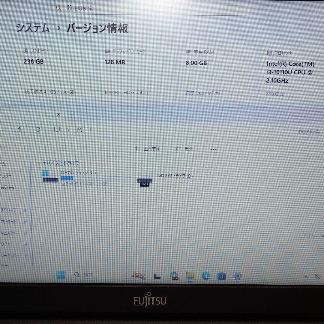 Win11公式対応10世代i3/メモリ8G/新品SSD/無線/カメラ/HDMI
