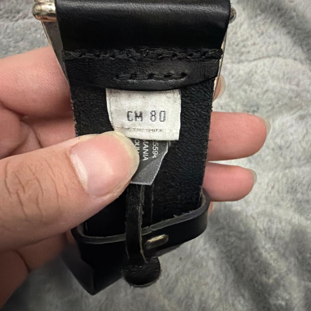 DIESEL ブラックレザーベルト CM 80