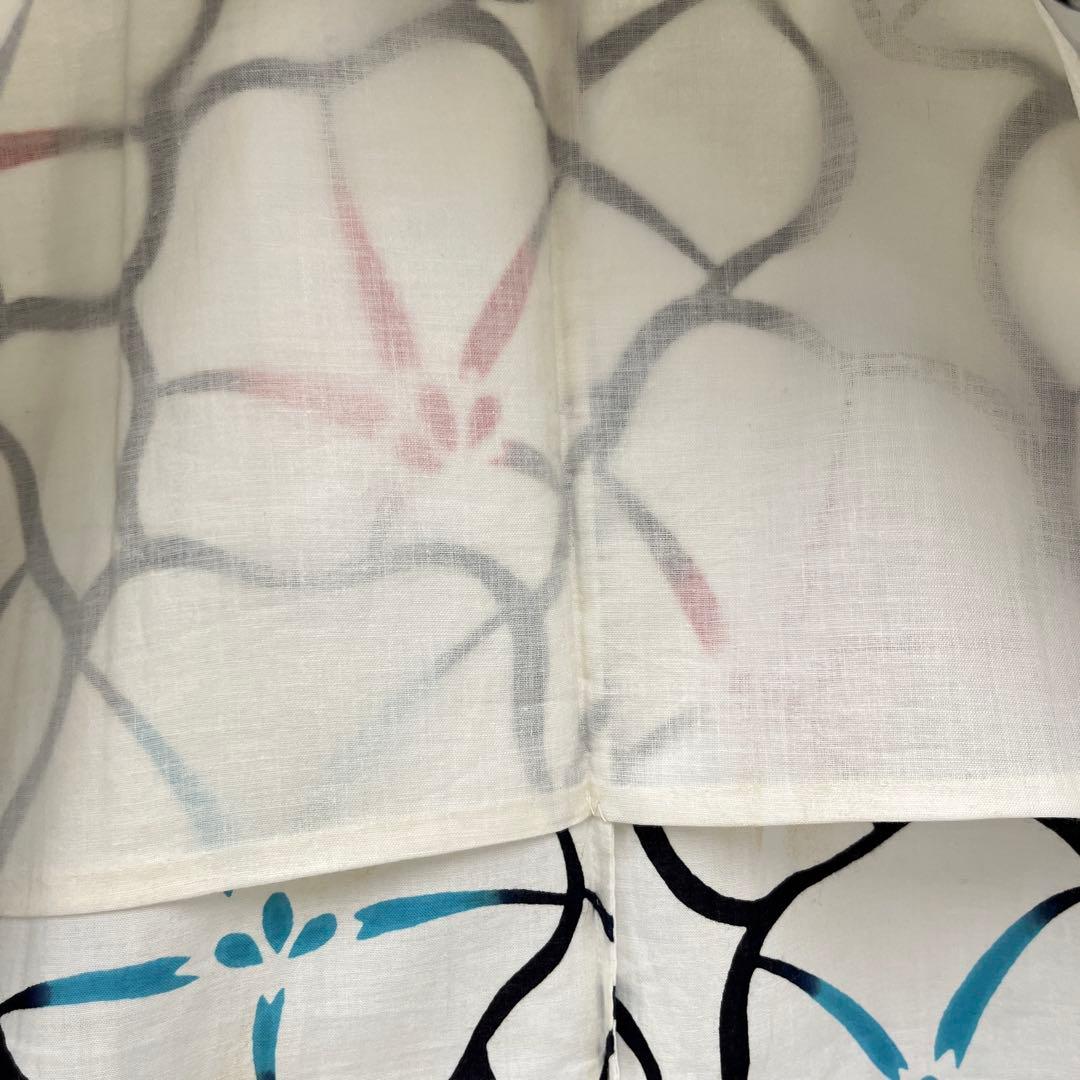 夏浴衣 浴衣 注染 華やか花 木綿 バチ衿 着付け 和装 i-3129