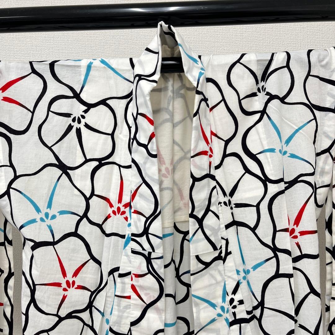 夏浴衣 浴衣 注染 華やか花 木綿 バチ衿 着付け 和装 i-3129