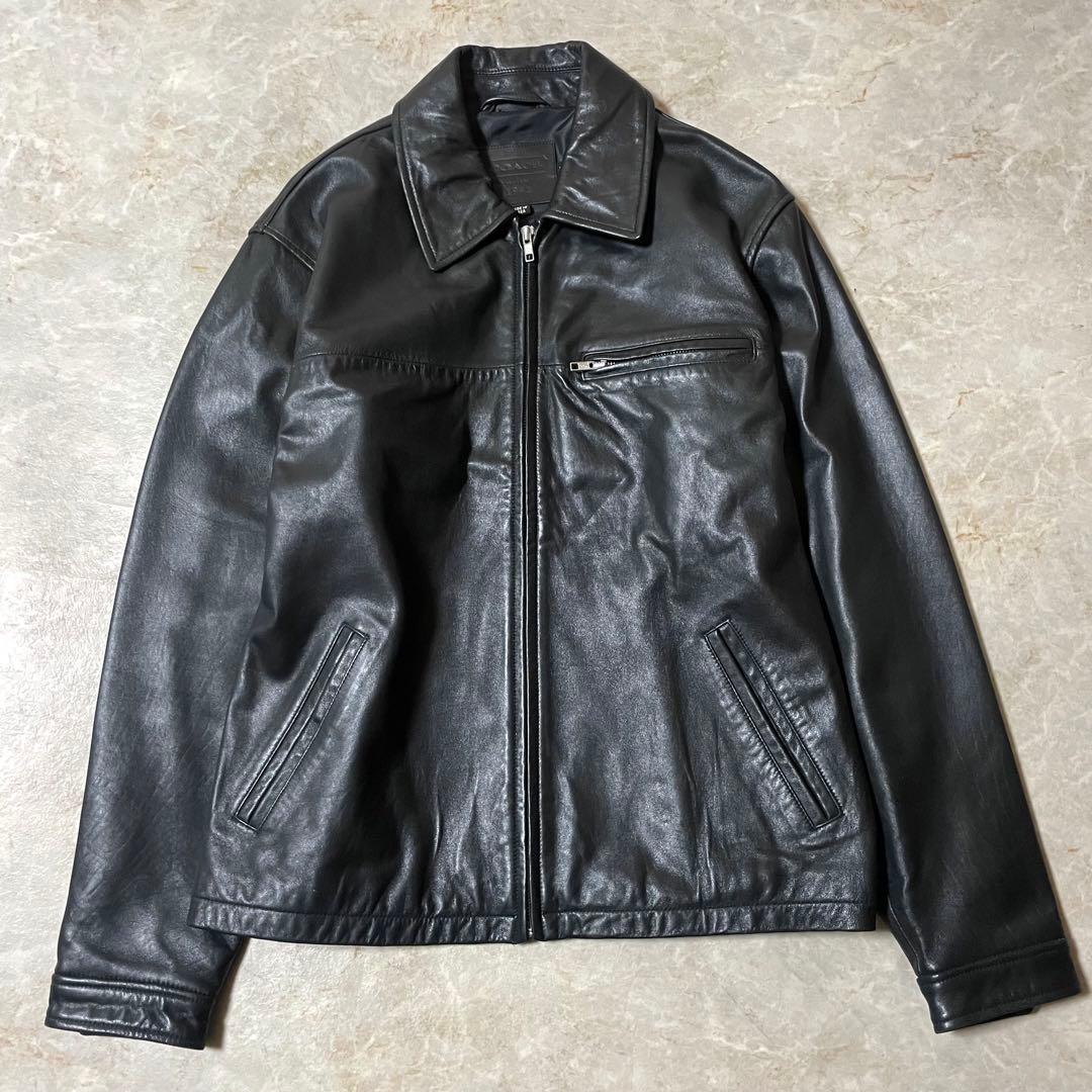 COACH コーチ 本革 リアルレザー シングル ライダースジャケット 黒 S