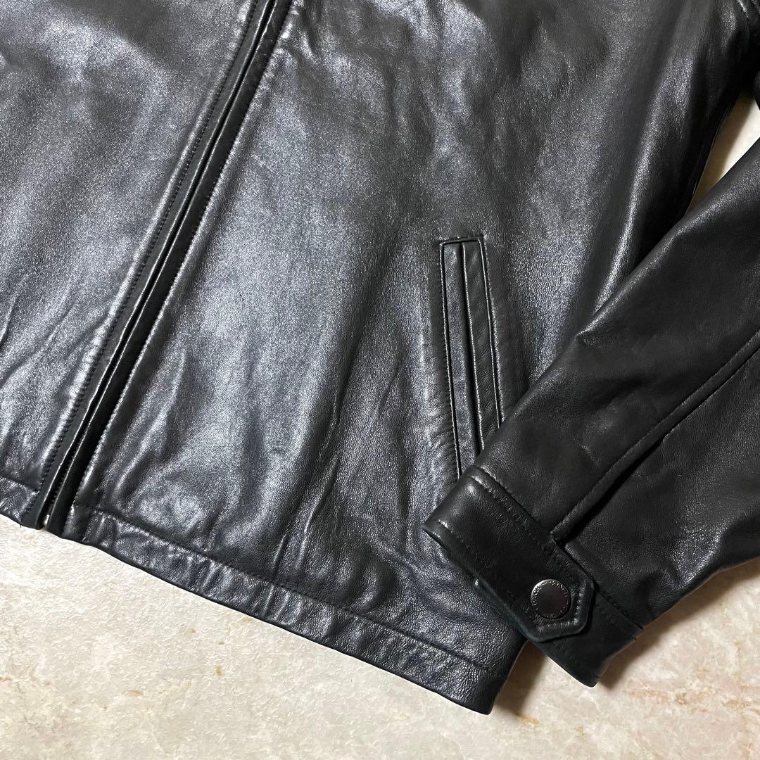 COACH コーチ 本革 リアルレザー シングル ライダースジャケット 黒 S