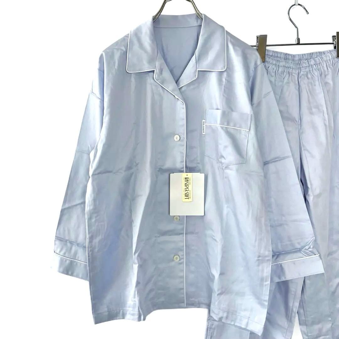 【未使用】睡眠科学 ワコール パジャマ ナイトウェア 長袖長ズボン 水色系 M