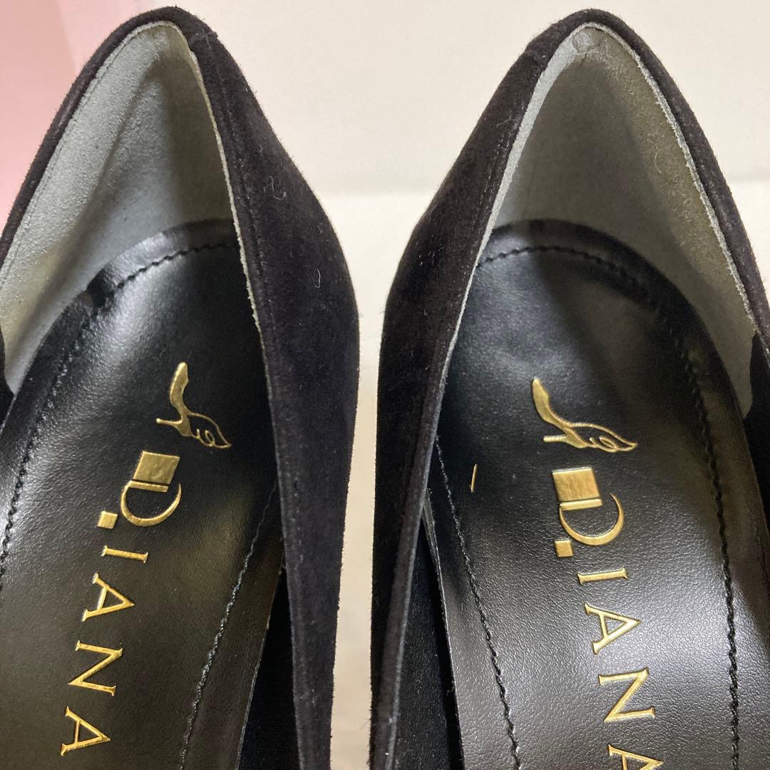 【美品】DIANA ダイアナ　ハイヒール　　パンプス　スウェード　黒　24.5