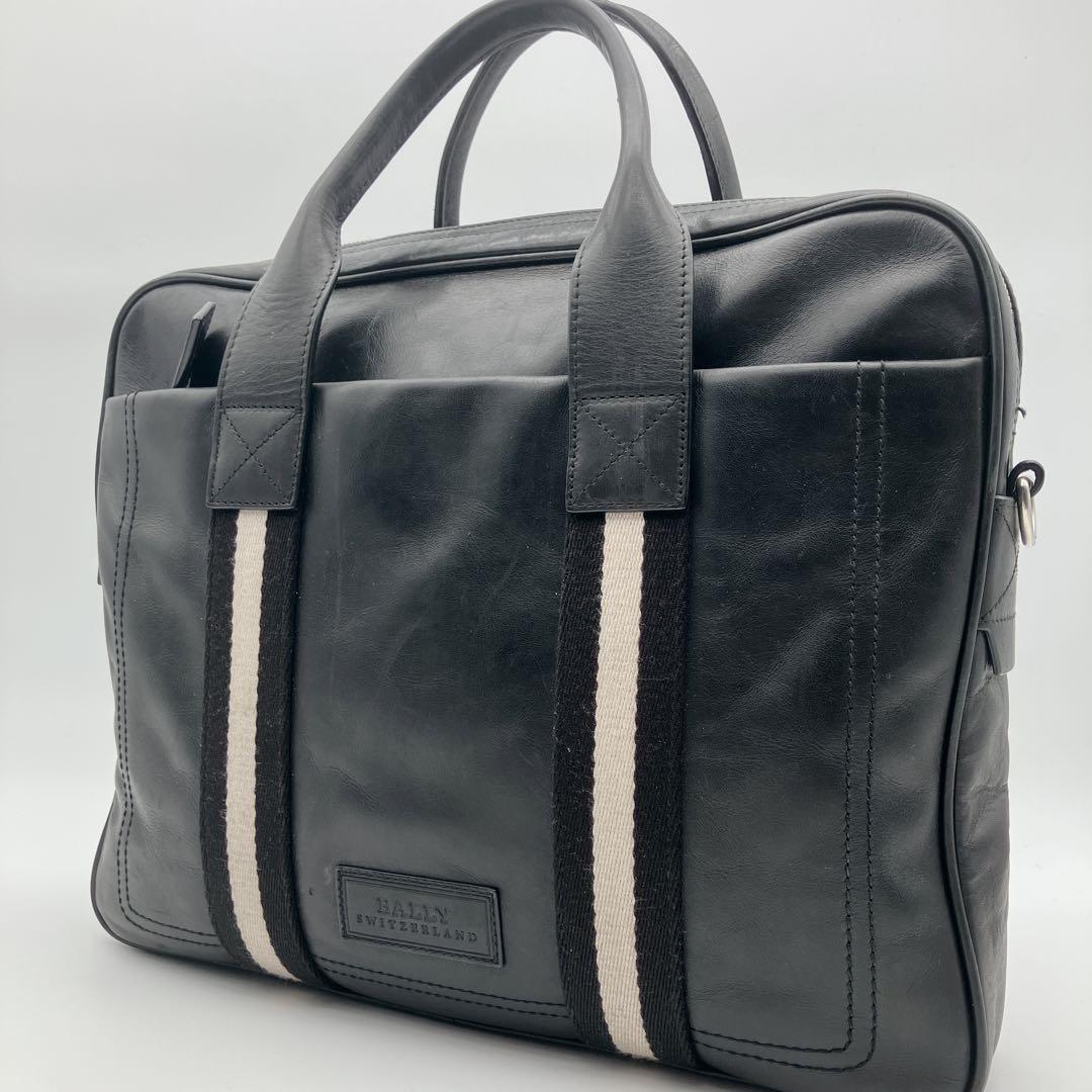 BALLY オールレザー ブリーフケース トレインスポッティング ブラック