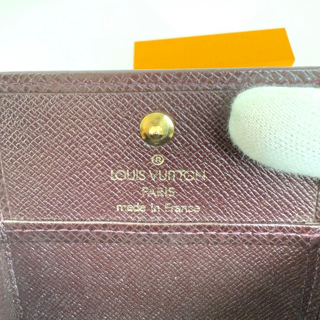 美品 ルイヴィトン タイガ ケース ポルトモネ ボワット アカジュー 紫